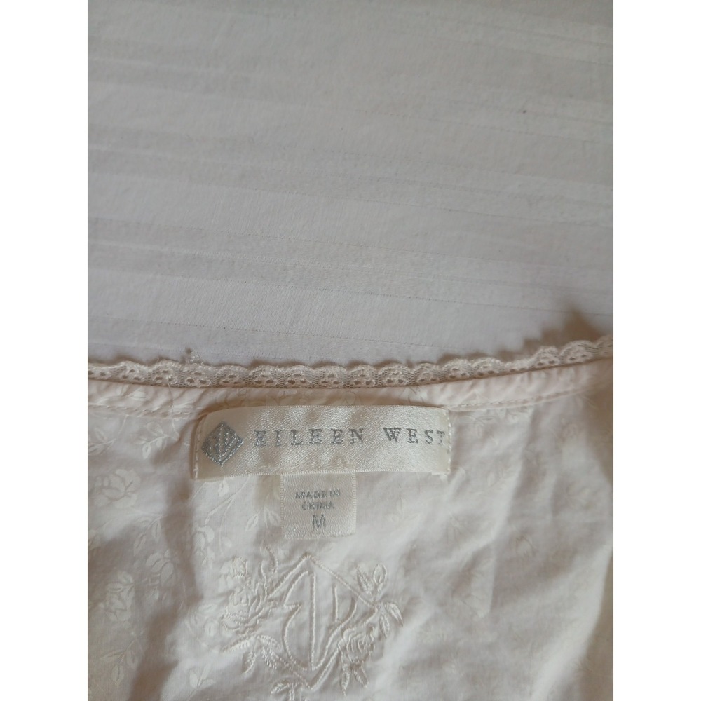 Eileen West Nightgown Medium Floral Lace Cottage Core Pockets Cotton House - Picture 3 of 16
